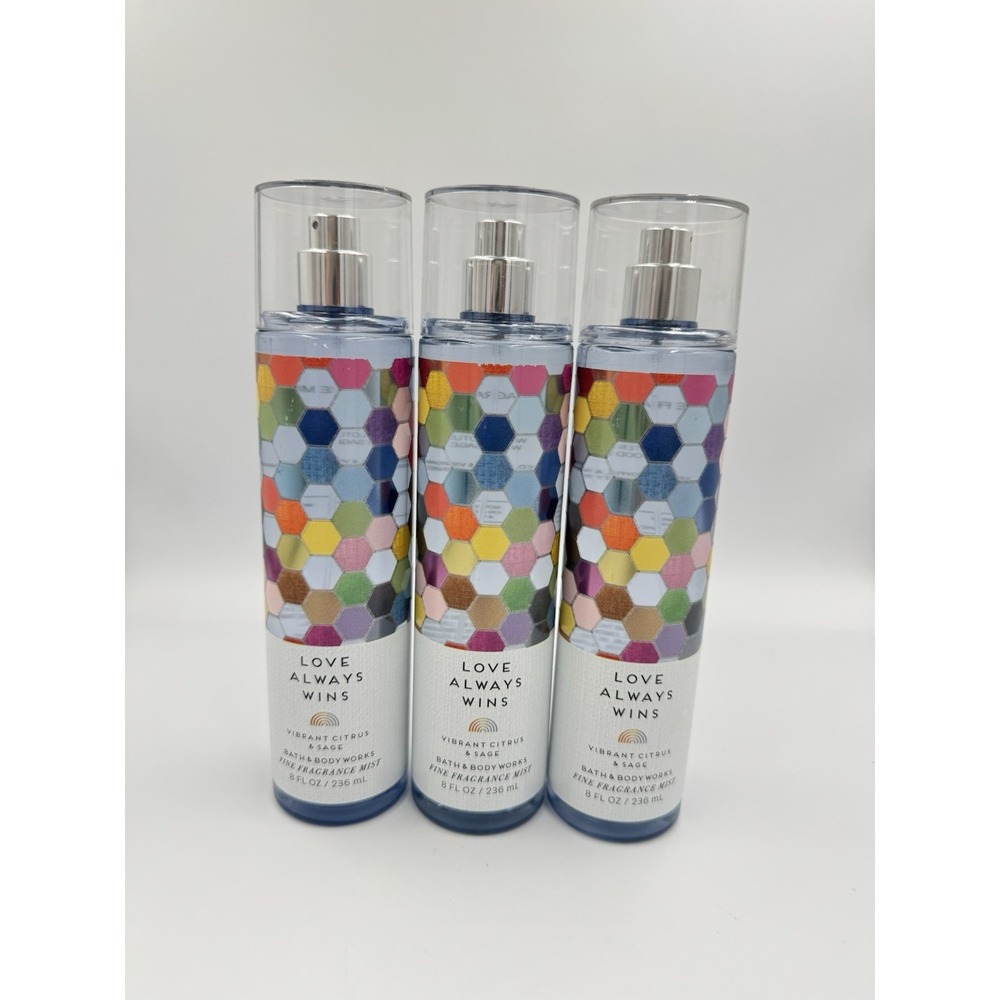 3PC Bath & Body Works Love Always Wins Fine Fragrance Mist Body Spray 8 oz